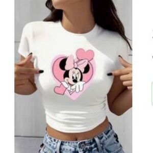 Disney Women's Classic White Baby Tee